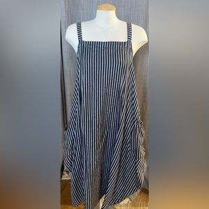 Linen striped jumper dress